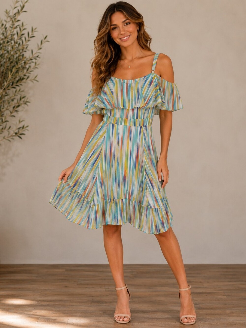Torrid Red and Blue Tiered Ruffled Sundress